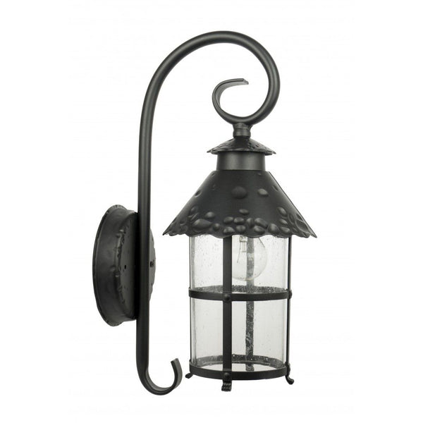 Чорний класичний садовий ліхтар - зовнішній настінний світильник, бра (1x E27) SU-MA (Toledo)
