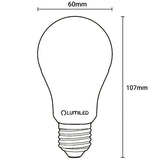 E27 LED лампа, молочний, нитка (A60, 10W = 75W) (1100lm, теплий колір 3000K) Lumiled