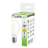 E27 LED лампа, молочний, нитка (A60, 10W = 75W) (1100lm, теплий колір 3000K) Lumiled