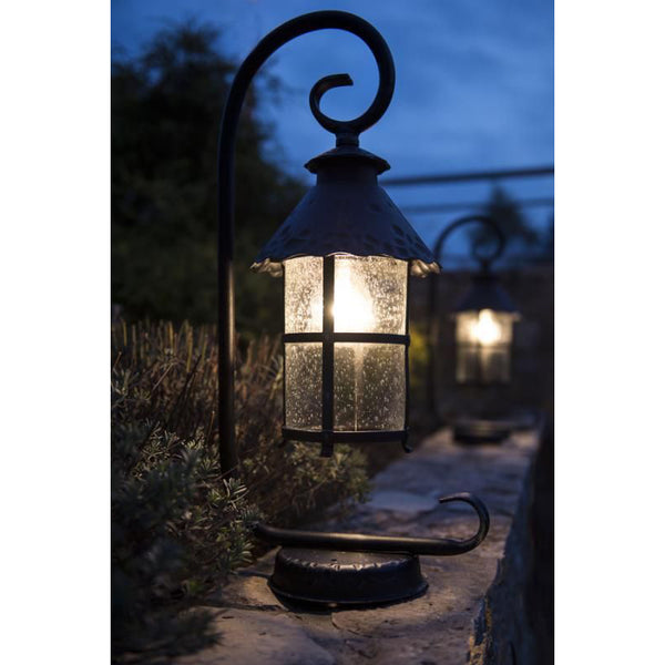 Чорний класичний садовий ліхтар - відкритий стоячий світильник 54см (1x E27) SU-MA (Toledo)