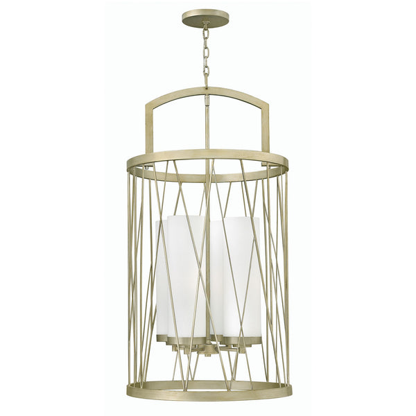 Металевий підвісний світильник Nest зі срібними пластівцями - Hinkley, світильник для вітальні / кухні / спальні (4xE27, 53 см)