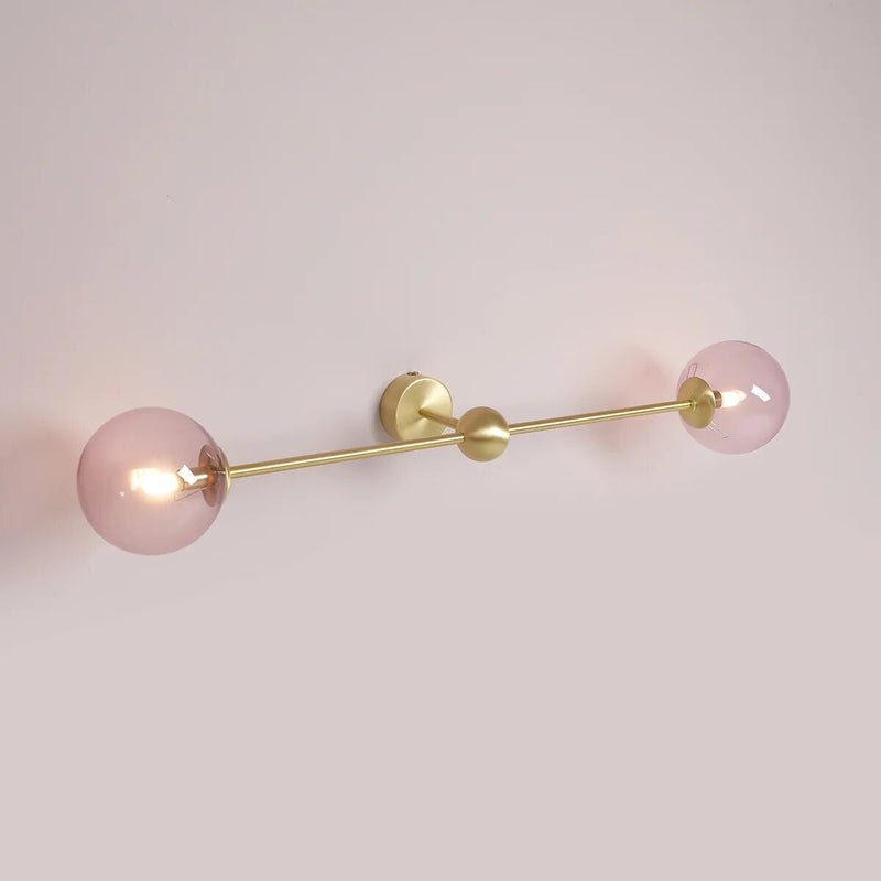 Пудрово-рожевий, довгий гламурний настінний світильник - Pink Pearl L 2 Brass - Aldex (1112D40_L) 89см