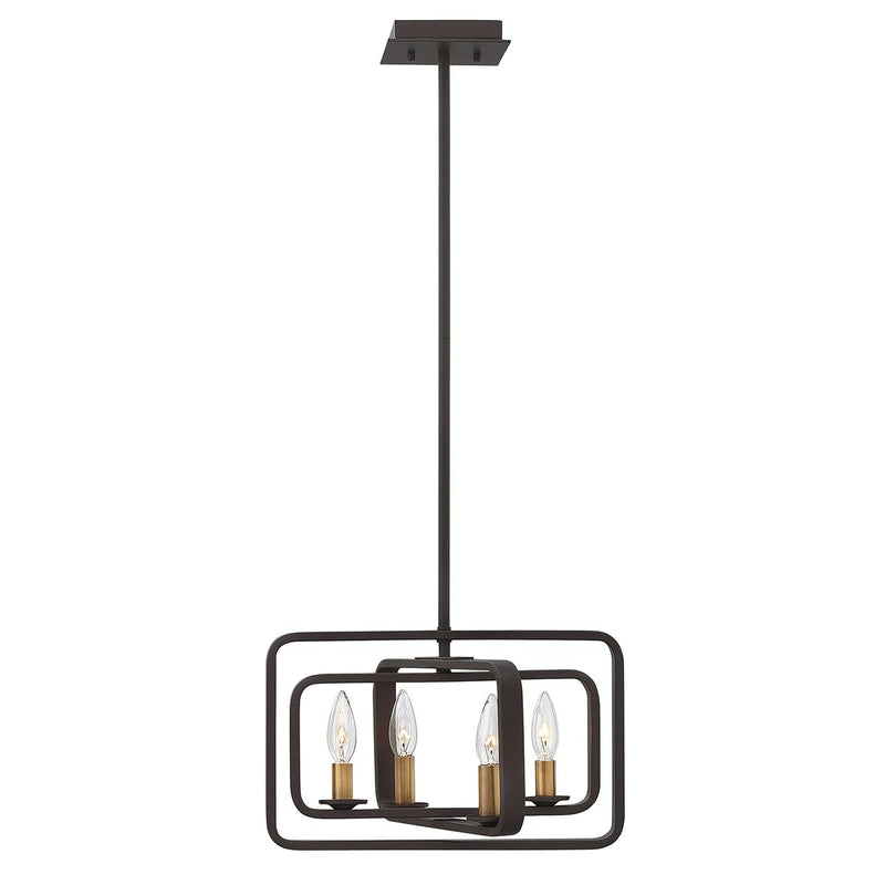 Латунний підвісний світильник Quentin в стилі лофт - Хінклі, 38х33см (темно-коричневий, латунь)