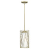 Підвісний світильник металевий 21см (пластівці срібла) для вітальні, кухні, спальні, ванної кімнати (1xE27) Hinkley (Nest)