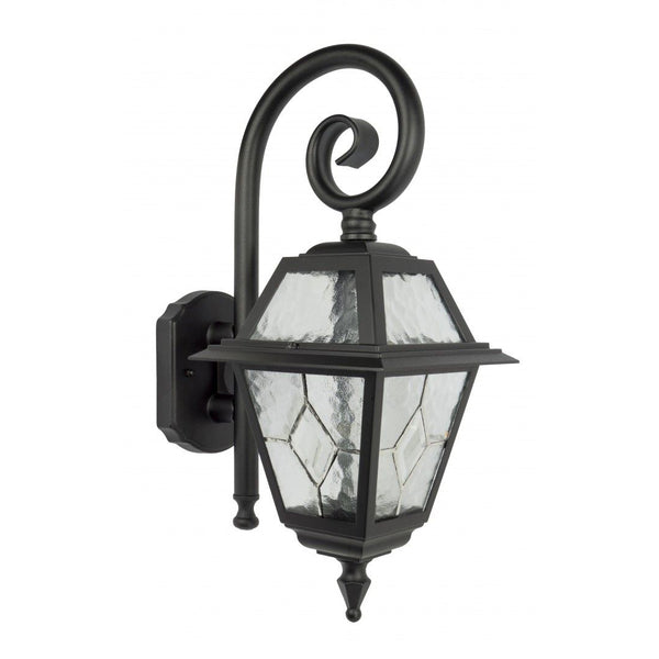 Чорний ліхтар - вітраж, настінний світильник, зовнішній садовий світильник (1x E27) SU-MA