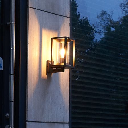 Сучасний чорний садовий ліхтар 27x14см - вуличний настінний світильник, бра (1x E27) SU-MA (Porto)