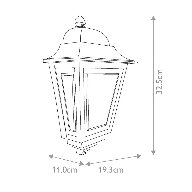 Czarna klasyczna latarnia Deco Lane z IP44 do oświetlenia wejścia - Elstead Lighting