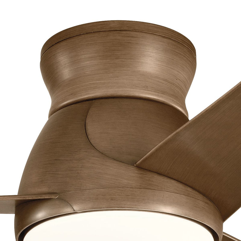 Стельовий вентилятор Eris з лампою та дистанційним керуванням, коричневий - Kichler / IP44 / горіх / 152 см