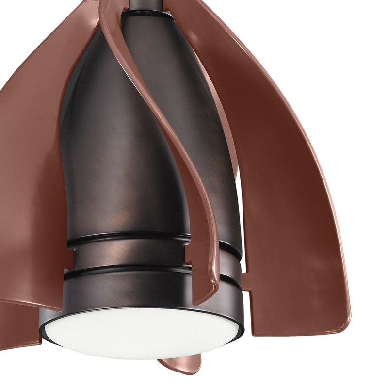 Стельовий вентилятор Terna з лампою (промаслена матова бронза) - Kichler / LED / 38 см / + пульт дистанційного керування
