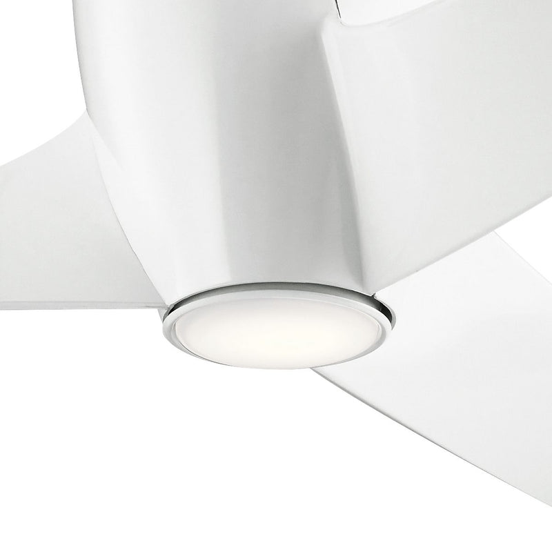 Стельовий вентилятор White Phree з лампою і диммером - Kichler, 142 см / LED / + пульт