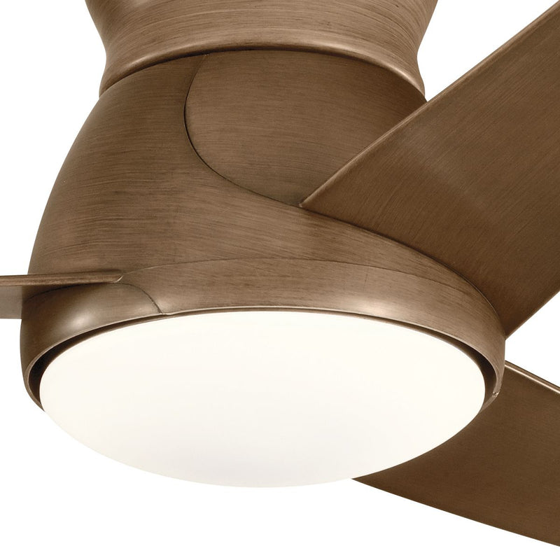 Стельовий вентилятор Eris з лампою та дистанційним керуванням, коричневий - Kichler / IP44 / горіх / 152 см
