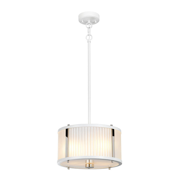 Світильник скляний підвісний (білий 30/40см) для кухні, вітальні, спальні (E27) Elstead (Corona)