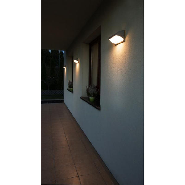 Настінний світильник вуличний чорний, сірий 12x25см, для садового фасаду (1x E27) SU-MA (Nelly)