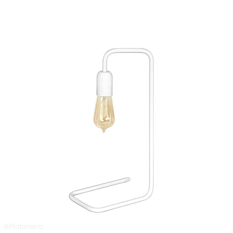 Biała metalowa lampa stojąca - biurkowa (prawa) 1xE27, Aldex (eko white) 860B - ePlafoniera