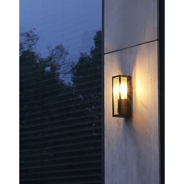Сучасний чорний садовий ліхтар 26х9см - вуличний настінний світильник, бра (1x E27) SU-MA (Порту)
