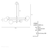Чорний регульований світильник Homme - Aldex, люстра, білі кулі 6x14см (E14)1090PL-K1