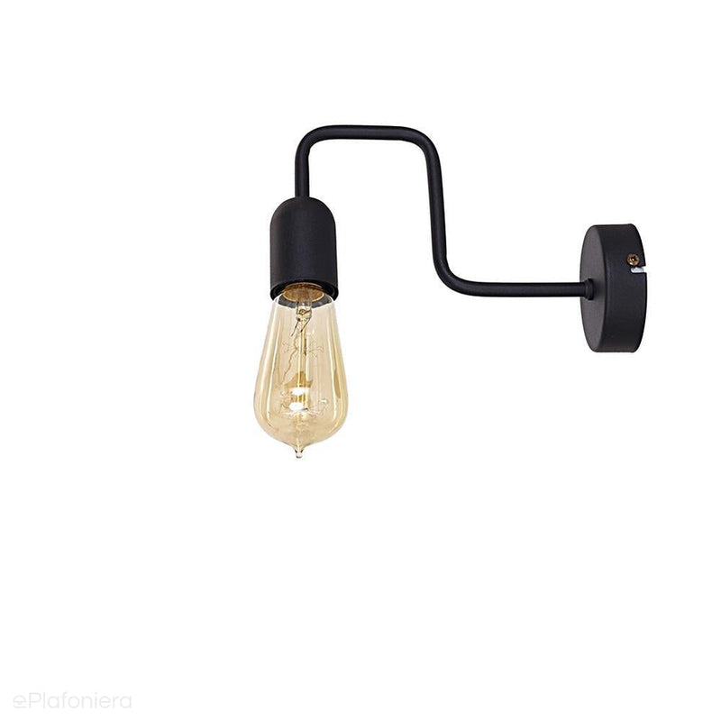 Czarna metalowa lampa ścienna - kinkiet 1xE27, Aldex (eko black) 857C - ePlafoniera