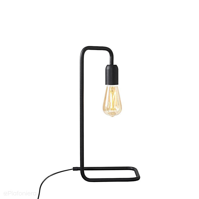 Czarna metalowa lampa stojąca - biurkowa (lewa) 1xE27, Aldex (eko black) 857B1 - ePlafoniera