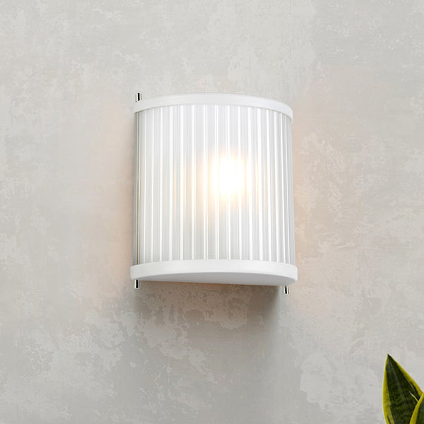 Настінний світильник Corona, скло, білий - настінний світильник для кухні / вітальні / спальні - Elstead (1xE27)