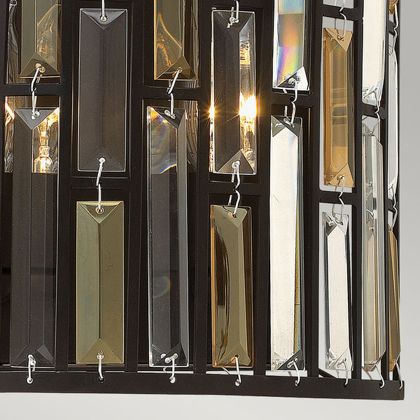 Настінний світильник з кристалами Gemma - Hinkley (вінтажний коричневий, бурштин, кристали) 31x28см / 2xE14