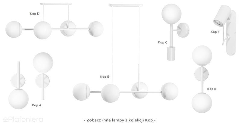 Настінний світильник Kop C white ball - бра преміум класу Ummo