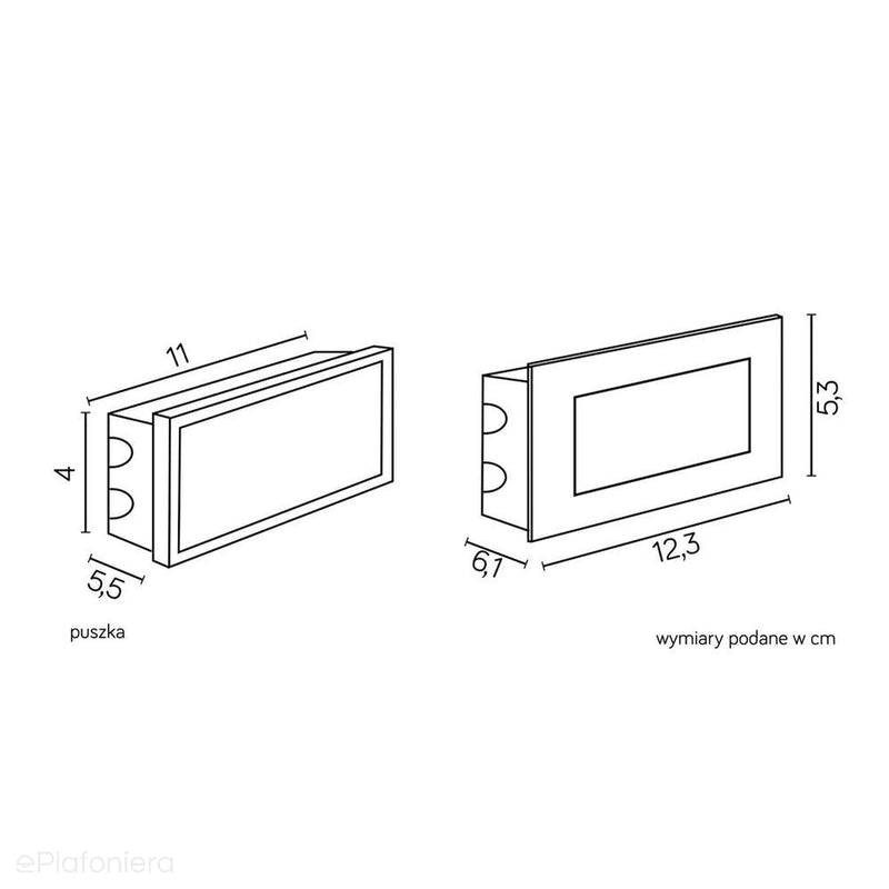 Світильник вуличний врізний (LED 1.5W) (Mur E04 5x12см) SU-MA