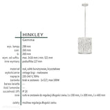 Світильник підвісний 26см (вінтажний коричневий, бурштин, кристали) для вітальні, спальні (1xE27) Hinkley (Gemma)