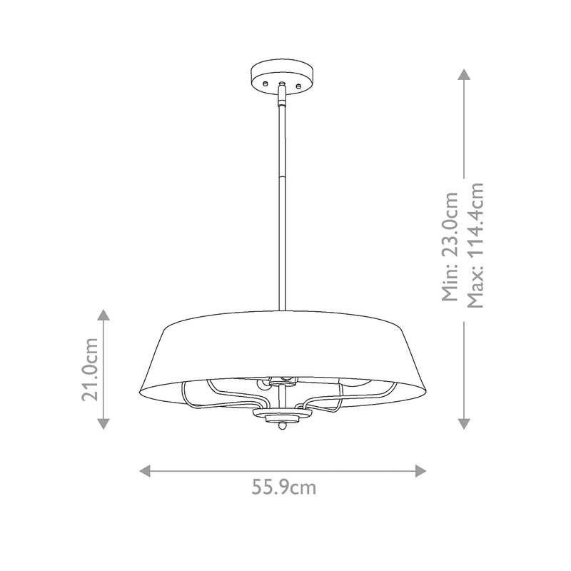 Lampa wisząca i półplafon Luella  -  Kichler / mosiądz (4 źródła światła)