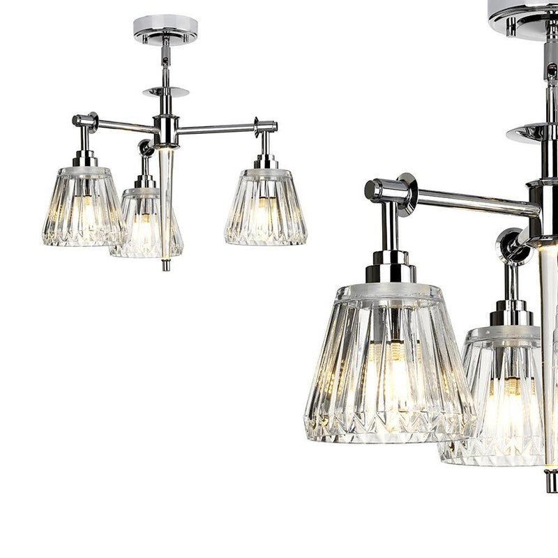 Підвісний світильник з полірованим хромом - Agatha, Elstead Lighting - LED, IP44