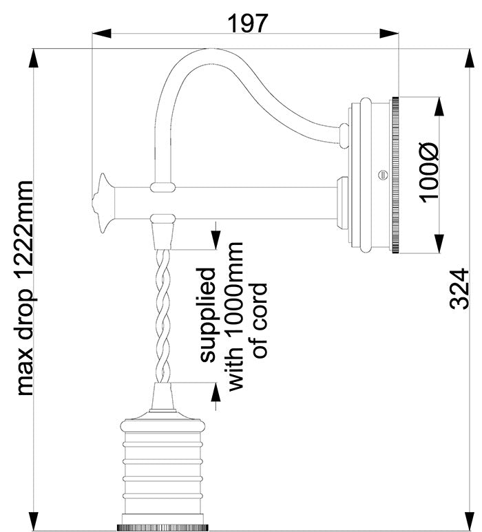 Настінний світильник - підвісна лампочка (нікель 1xE27) настінний світильник для вітальні спальні Elstead (Douille)
