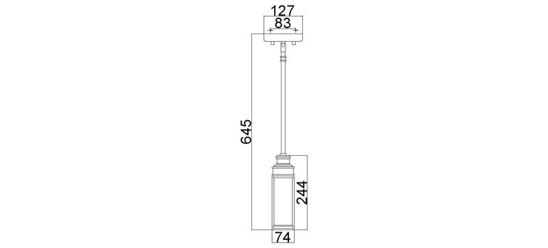 Скло - хром поліроване, світильник підвісний 74см, для ванної (G9 1x4W) Feiss (Payne)