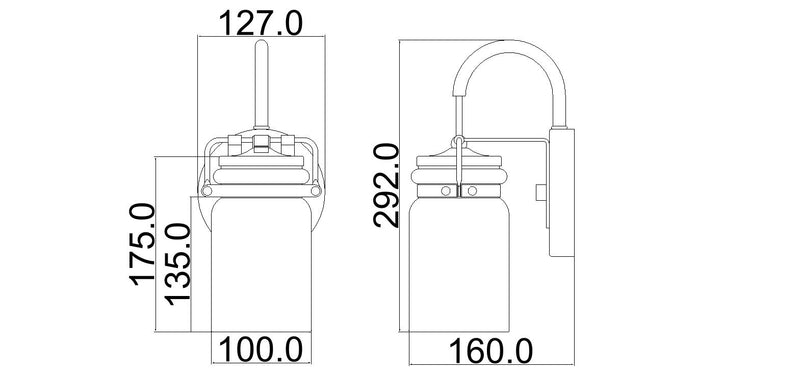 Настінний світильник Brinley для ванної - Kichler (стара бронза, 1xE27)