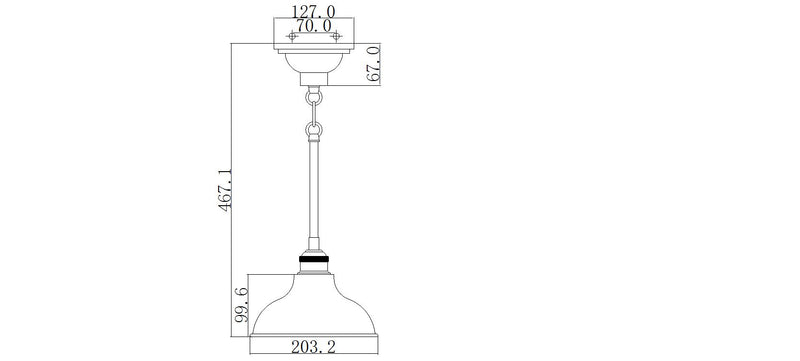 Світильник промисловий підвісний 20см (латунь) для кухні, вітальні, кафе (1xE27) Kichler (Cobson)