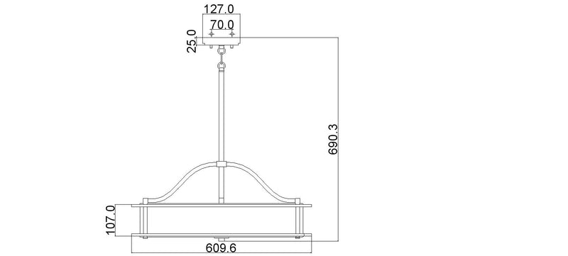 Сучасний підвісний світильник 61см (олово - скло) для кухні, їдальні, вітальні (4xE27) Kichler (Emory)
