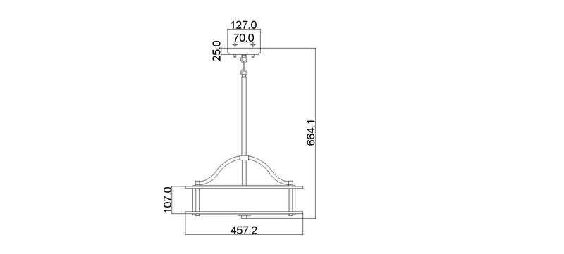 Сучасний підвісний світильник 46см (олово - скло) для кухні, їдальні, вітальні (3xE27) Kichler (Emory)