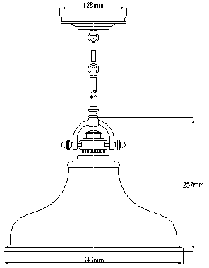 Промисловий підвісний світильник Emery з імперським сріблом - Quoizel, 35 см, 1xE27