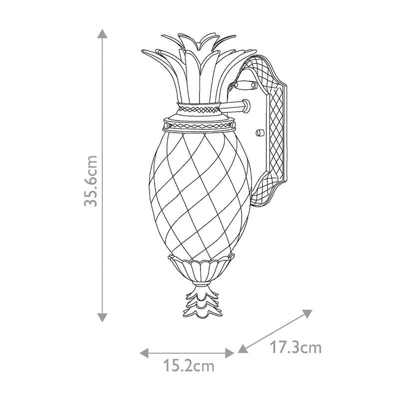 Mała latarnia naścienna Plantation w stylu art-deco - Hinkley / Oksydowany brąz / IP44