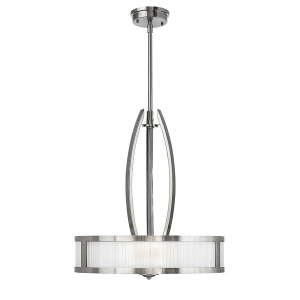 Підвісний світильник, люстра Меридіан - Хінклі (50см, нікель) для кухні, вітальні, спальні (G9 3x4W)
