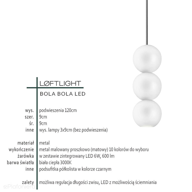 Сучасний підвісний світильник 3 кулі (кольори Pantone) Bola Bola LED Loftlight