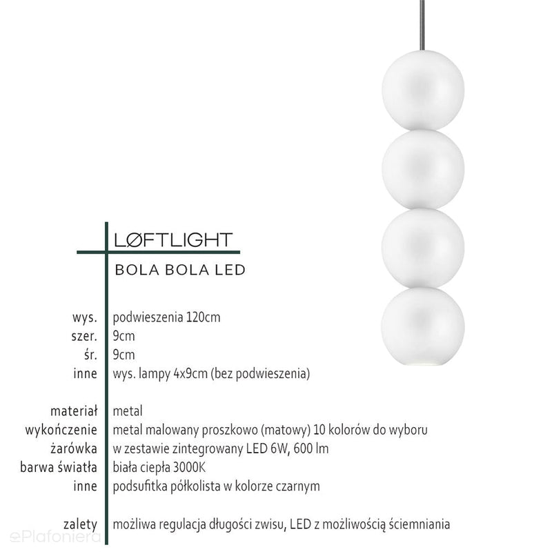 Сучасний підвісний світильник 4 кулі (кольори Pantone) Bola Bola LED Loftlight