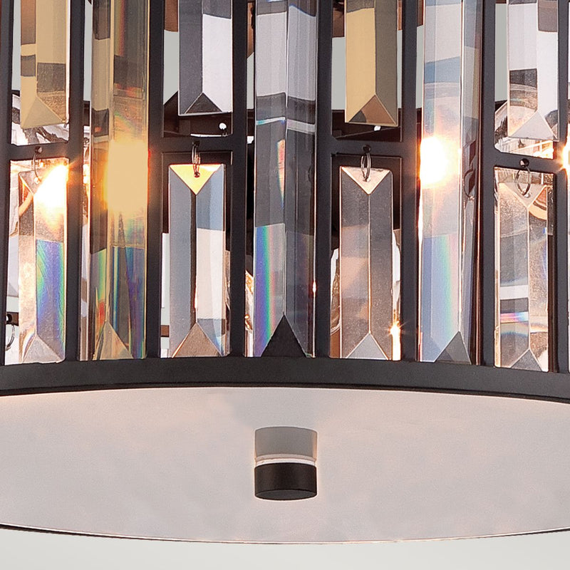 Світильник стельовий Gemma з кришталем - Hinkley 42см (вінтажний коричневий, бурштин, кристали, 3xE27)