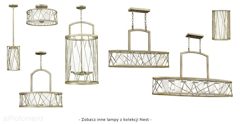 Преміум люстра Nest для вітальні / їдальні з листовим сріблом - Hinkley (81x23cm / 4xE27)