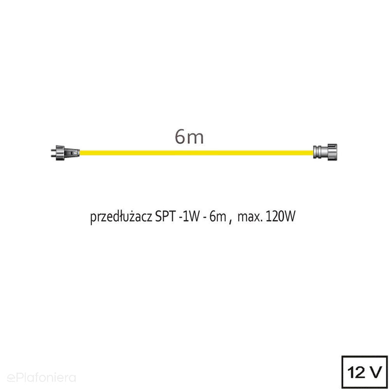 Подовжувач 6м SPT-1W (IP 44) - АКСЕСУАРИ системи 12V LED Polned (6005011)