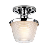 Скляний світильник (хром) плафон для ванної, вітальні, спальні, кухні (1xE27) Quoizel (Дублін)