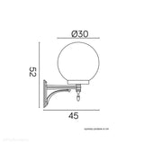Настінний садовий світильник - настінний, довгий корпус (куля 20/25см, 1x E27) SU-MA (класичні кулі)