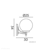 Настінний садовий світильник - настінний, короткий корпус (куля 20/25см, 1x E27) SU-MA (класичні кулі)