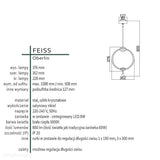 Скляні кристали, підвісна куля 35см, LED світильник, для спальні вітальні (8W, 800lm) Feiss (Oberlin)