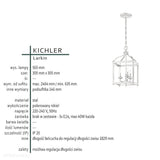Підсвічник-ліхтарик підвісний металевий 30х30см (нікель матовий) для кухні вітальні (3хЕ14) Kichler (Larkin)