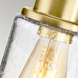 Латунь, скляний настінний світильник для ванної Morvah (матова латунь + пухирчасте скло) - Elstead (1xE27)