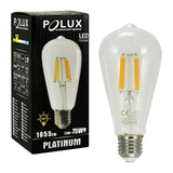 E27 Edison ST64 LED лампа (7,5 Вт = 75 Вт) - GOLDLUX (Polux) / 1055 лм / 3000K тепла / 360° розжарювання